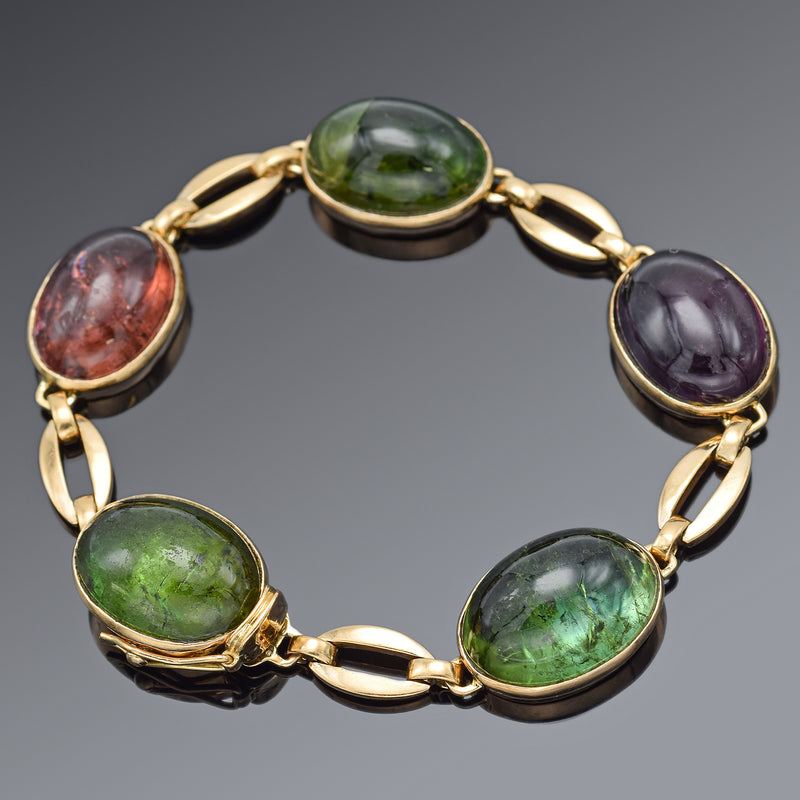 Multi-Tourmaline Double-Row Bracelet