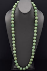 GIA Certified Vintage Natural Green Aventurine Beaded Strand Necklace 305.3G 34"