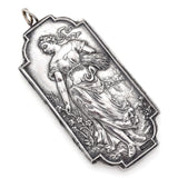 Vintage Henryk Winograd HW 999 Fine Silver Repoussé Woman Harvesting Pendant