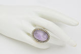 Antique 14K Yellow Gold 14.84 Ct Amethyst & Sea Pearl Cocktail Ring