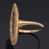 Antique 14K Yellow Gold Sea Pearl Marquise Band Ring