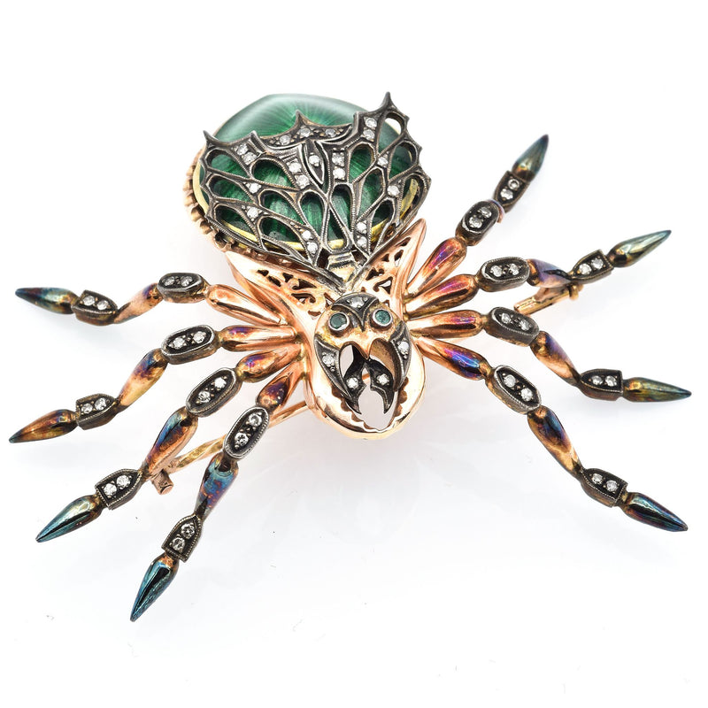 1stDibs Diamond 14K Encrusted Spider Brooch Art Deco