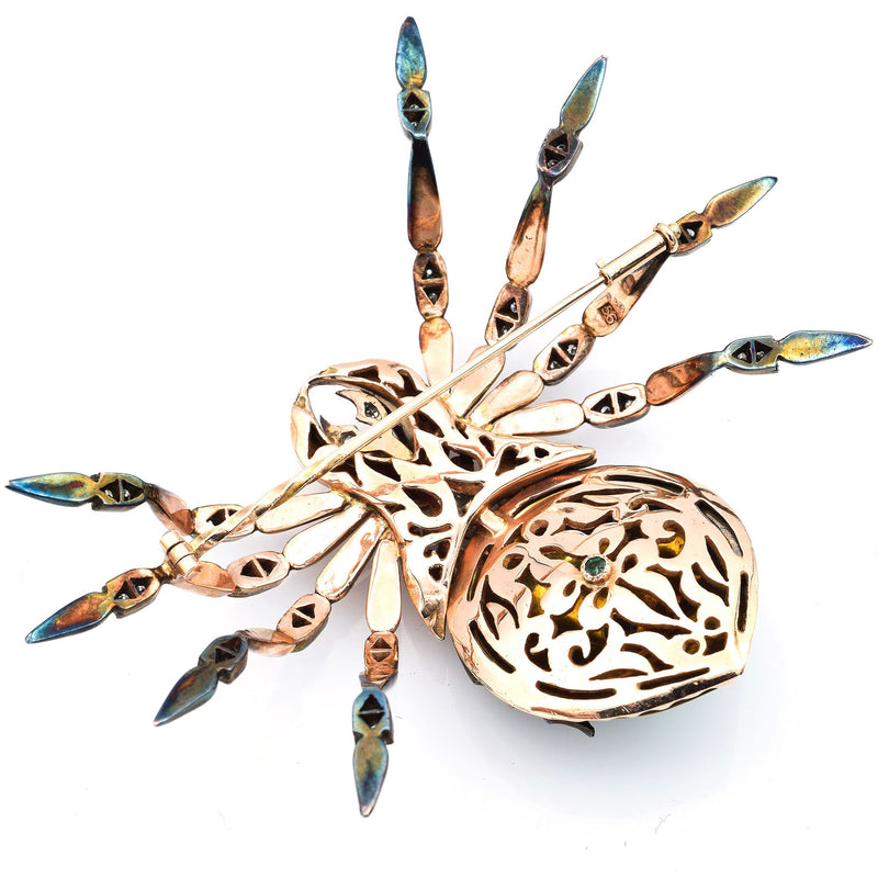 Sold at Auction: Russian, Diamond, enamel, and gem-set spider brooch