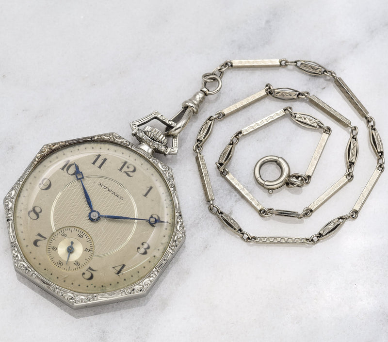 White Gold Vintage Pocket Watch Chain