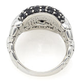 John Hardy Sterling Silver Kali Black Sapphire Square Link Ring