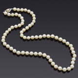 Vintage 14K White Gold 5-5.5 mm Sea Pearl Beaded Strand Necklace 16 Inches