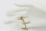 Vintage 18K Yellow Gold 0.24 TCW Diamond & Garnet Lapel Pin Tie Tack