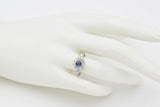 Estate 14K White Gold Sapphire & 0.48 TCW Diamond Band Ring