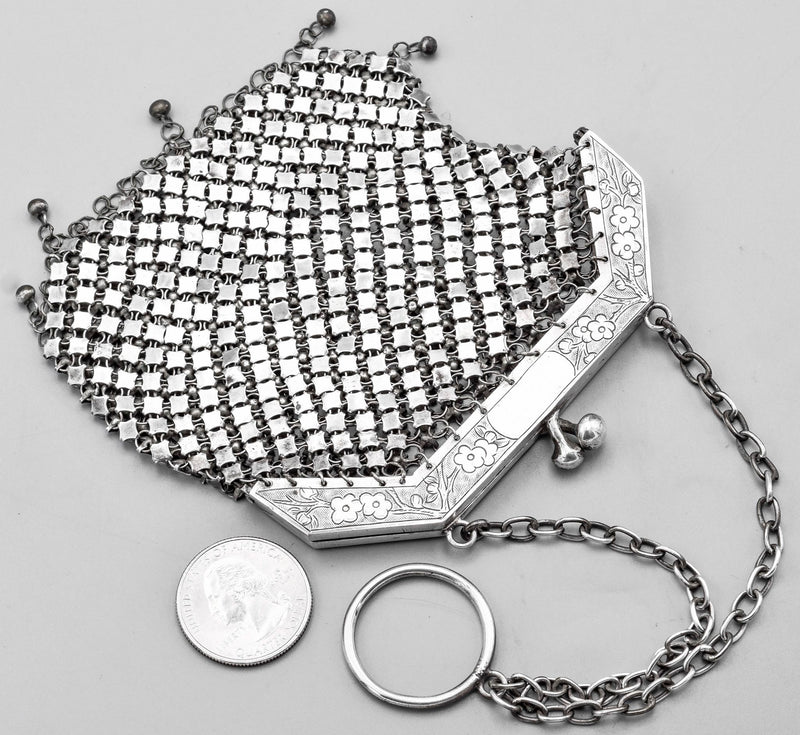 Antique Victorian Sterling Silver Accordion Coin Chatelaine Purse | eBay