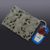 Antique Mutton Fat Jade Carved 福禄寿 Fú Lù Shòu Deities Openwork Pendant