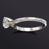 Vintage Platinum 0.64 Carat Round Diamond Solitaire Band Ring