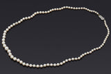 Antique Art Deco 10K White Gold Sea Pearl Beaded Strand Necklace