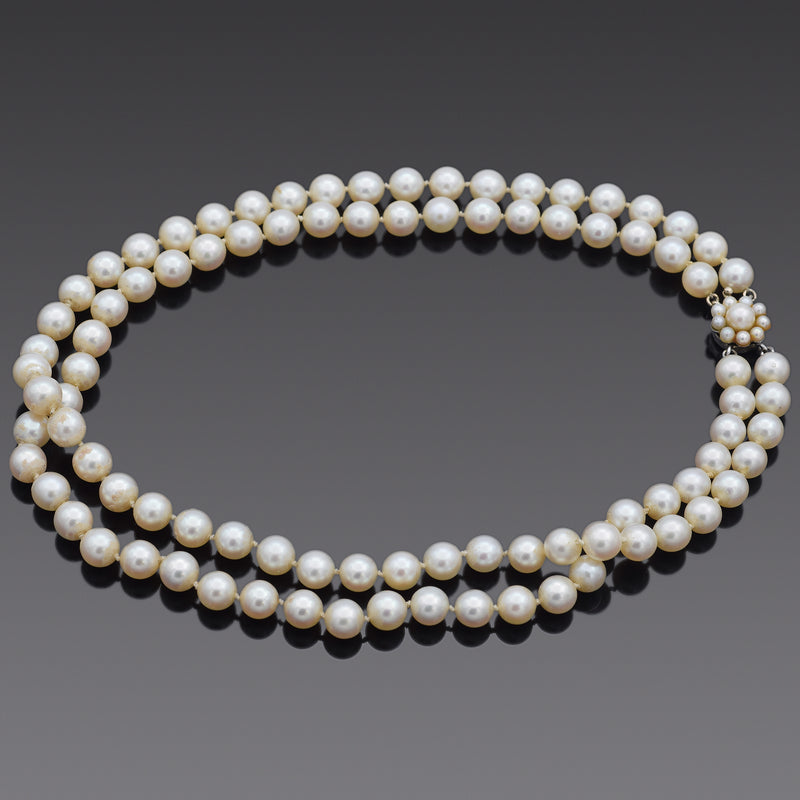 Vintage buying 14k gold bead pearl necklace