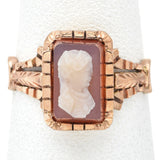 Antique 14K Yellow Gold Cameo Shell Ring