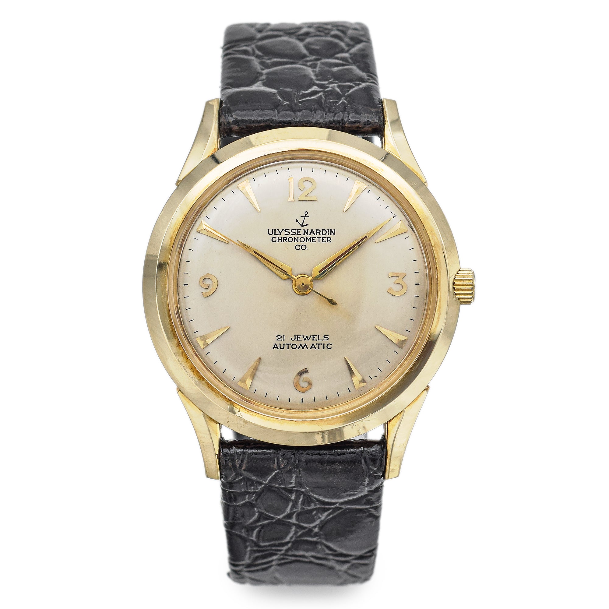 Vintage Ulysse Nardin Chronometer Co 14K Gold 21 Jewels Automatic Men ...
