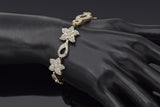 Antique 18K Yellow Gold & Platinum 6.00 TCW Rose Cut Diamond Floral Bracelet