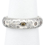 Estate Platinum 0.95 TCW Chocolate & White Diamond Band Ring