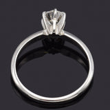 Vintage Platinum 0.64 Carat Round Diamond Solitaire Band Ring